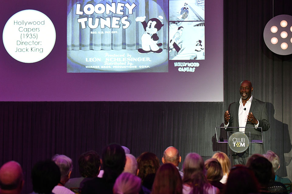 Mark McCray speaks onstage at the screening of “Looney Tunes in Hollywood” in 2022.